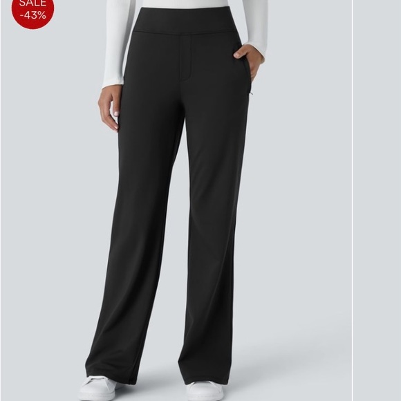 HALARA Pants - HALARA-Flex High-Waisted Zipper Pocket Work Flare Pants